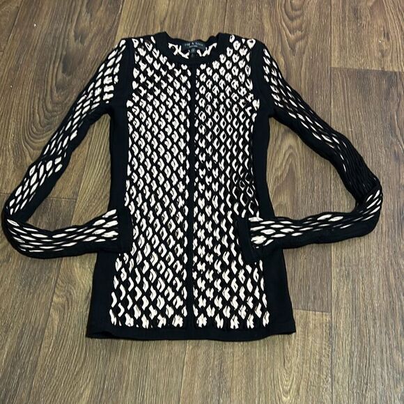 Rag & Bone wes top Womens Black Nude Double‎ Layer Mesh Stitch layered punk